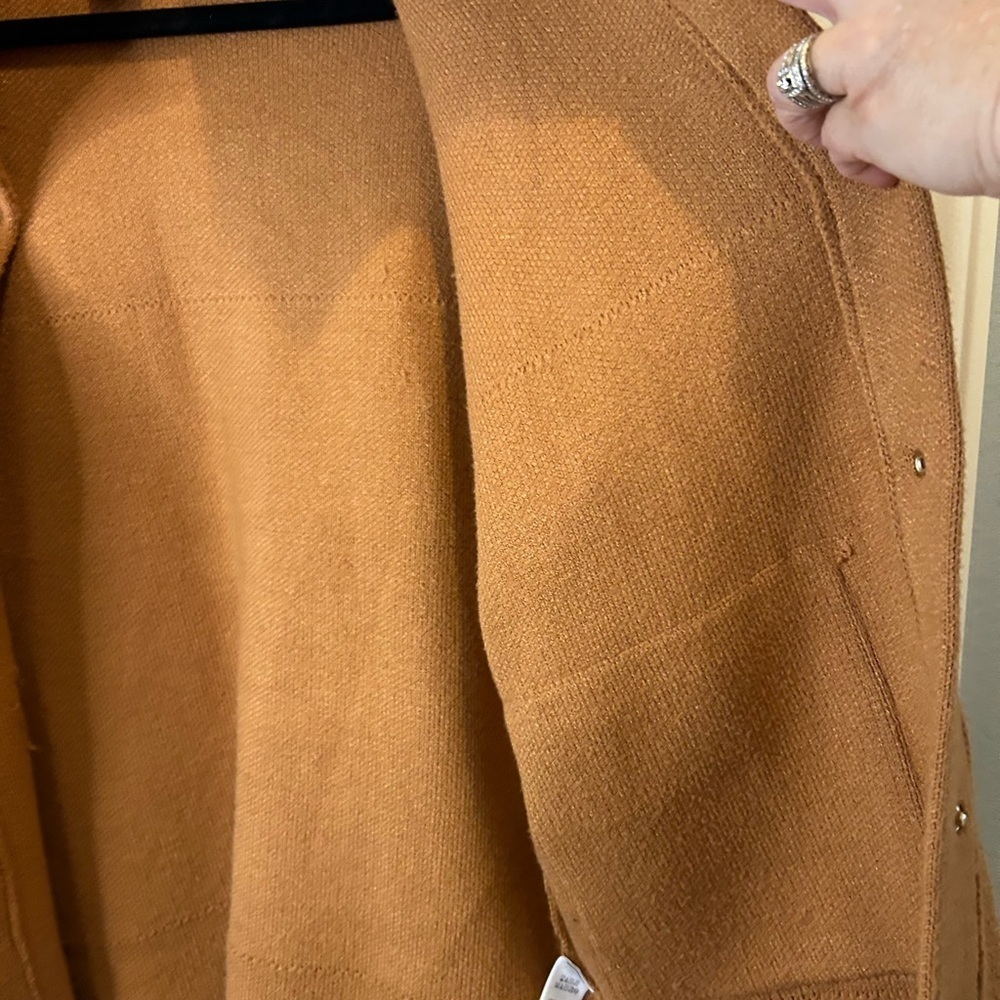 🧡”Tahari” Rust Brown Very Soft Gold Button Front Cardigan w/ Pockets Size M🧡 - Picture 8 of 15
